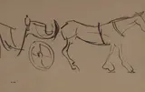 Horse and Carriage by Albert Marquet, ink on paper, sold Feb 2020