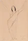 Isadora Duncan Study II by André Dunoyer de Segonzac, india ink on paper, sold Feb 2020