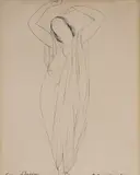 Isadora Duncan Study I by André Dunoyer de Segonzac, india ink on Arches paper, sold Feb 2020