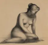 Untitled (Nude) by Clara Klinghoffer, graphite on paper, sold Feb 2020