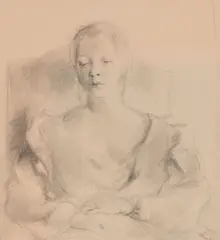 The Baroness by Clara Klinghoffer, 1937, graphite on paper, sold Feb 2020