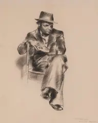 The Actor (Peter Lorre) by Clara Klinghoffer, 1938, graphite on paper, sold Feb 2020