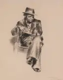 The Actor (Peter Lorre) by Clara Klinghoffer, 1938, graphite on paper, sold Feb 2020