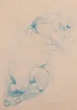 Untitled (Sleeping child) by Clara Klinghoffer, 1920, chalk on paper mounted to board, sold Feb 2020