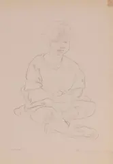 Hilda set by Clara Klinghoffer, 1920, graphite on paper laid on board, sold Feb 2020