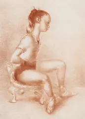 Dancer Resting by Clara Klinghoffer, lithograph, sold Feb 2020