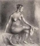 Study of a Seated Nude by Clara Klinghoffer, lithograph, sold Feb 2020
