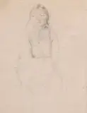 Untitled (Young girl seated) by Clara Klinghoffer, 1924, graphite on vellum, sold Feb 2020