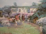 Formal Garden by Ming Feng, oil on canvas (unstretched), sold Feb 2020