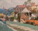 Summer in New England by Ming Feng, oil on canvas (unstretched), sold Feb 2020