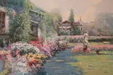 Garden Statue by Ming Feng, oil on canvas (stretched), sold Feb 2020