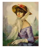 Portrait of a lady by José Puyet, oil on canvas, sold Feb 2020