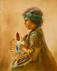 Native Princess by Gregory Perillo, oil on canvas, sold Feb 2020