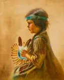 Native Princess by Gregory Perillo, oil on canvas, sold Feb 2020