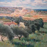 Olive Trees in Tuscany by Malva, oil on canvas (unstretched), sold Feb 2020