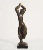 Lassie Standing by Baruch Saktsier, bronze on painted wood plinth, sold Feb 2020