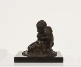 Cherub with Dog and Frog by Joseph d'Asté, bronze on marble plinth, sold Feb 2020