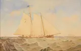 New York Pilot Boat #7 by Conrad Frietag, watercolor on paper, sold Feb 2020