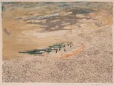 Beach Scene by Pierre Roussel, lithograph in colors, sold Feb 2020
