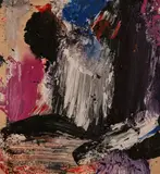 Untitled (Polychrome composition II) by Edvins Strautmanis, acrylic on canvas (unstretched), sold Mar 2020