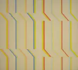 "Yellow Aura" White Series, #4 by Michael Loew, 1973, acrylic on canvas, sold Mar 2020