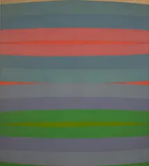 Suspended Red by Michael Loew, 1967, oil on canvas, sold Mar 2020