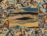 Seismograph (Shifting Layers) by Jon Friedman, 1975, mixed media on canvas mounted on panel, sold Mar 2020