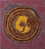Fertilized Cell by Jon Friedman, 1976, mixed media on panel, sold Mar 2020