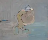 Untitled (Walking figure) by Benoît Gilsoul, acrylic on canvas, sold Mar 2020