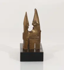 Untitled (Gothic facade) by Benoît Gilsoul, bronze on plastic plinth, sold Mar 2020