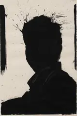 Untitled (Shadowman Head) by Richard Hambleton, 2006, acrylic on paper, sold Mar 2020