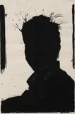 Untitled (Shadowman Head) by Richard Hambleton, 2006, acrylic on paper, sold Mar 2020