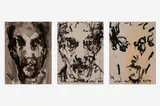 Three Self Portraits by David D. Stern, 1997-1999, ink and gouache on paper, sold Mar 2020