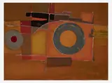 Untitled (Warm composition II) by Benoît Gilsoul, oil on paper, sold Mar 2020