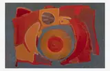 Untitled (Warm composition III) by Benoît Gilsoul, oil on paper, sold Mar 2020
