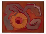 Untitled (Warm composition IV) by Benoît Gilsoul, oil on paper, sold Mar 2020