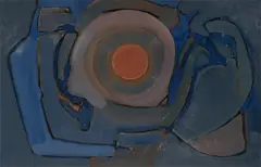 Untitled (Cool composition) by Benoît Gilsoul, oil on paper, sold Mar 2020