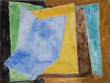 Abstract Color Geometry I by Dan Brobander, 1970, watercolor on paper, sold Mar 2020