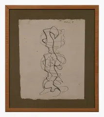 Untitled by Jan Frank, 1991, mixed media, inks and graphite on handmade paper, sold Mar 2020