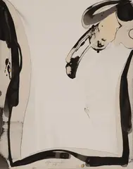 Untitled by Matsumi Kanemitsu, 1968, ink on paper, sold Mar 2020