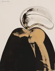 Self Portrait #4 by Matsumi Kanemitsu, 1969, ink on paper, sold Mar 2020