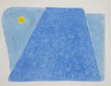 Untitled (blue with yellow circle) by Mel Green, circa 1970s, pastel on paper, sold Mar 2020
