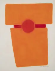 Untitled (red circle) by Mel Green, 1972, pastel on paper, sold Mar 2020