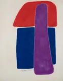 Untitled (blue, red and purple) by Mel Green, 1972, pastel on paper, sold Mar 2020