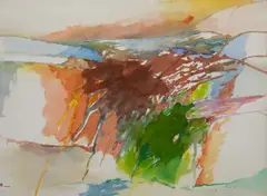 Untitled #274 by Michael Loew, 1973, watercolor on Arches paper, sold Mar 2020