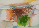 Untitled #274 by Michael Loew, 1973, watercolor on Arches paper, sold Mar 2020
