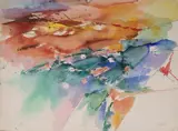 Untitled #255 by Michael Loew, 1978, watercolor on arches paper, sold Mar 2020