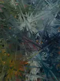The Cold Dead Heart Exploded by Dex Hannon, oil on canvas, sold Mar 2020