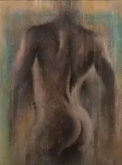 Torso by Michael Van Horn, 1999, mixed media on paper, sold Mar 2020