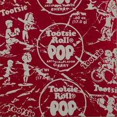 Tootsie Pop (Cherry) by Shelter Serra, 2016, silkscreen on canvas, sold Mar 2020